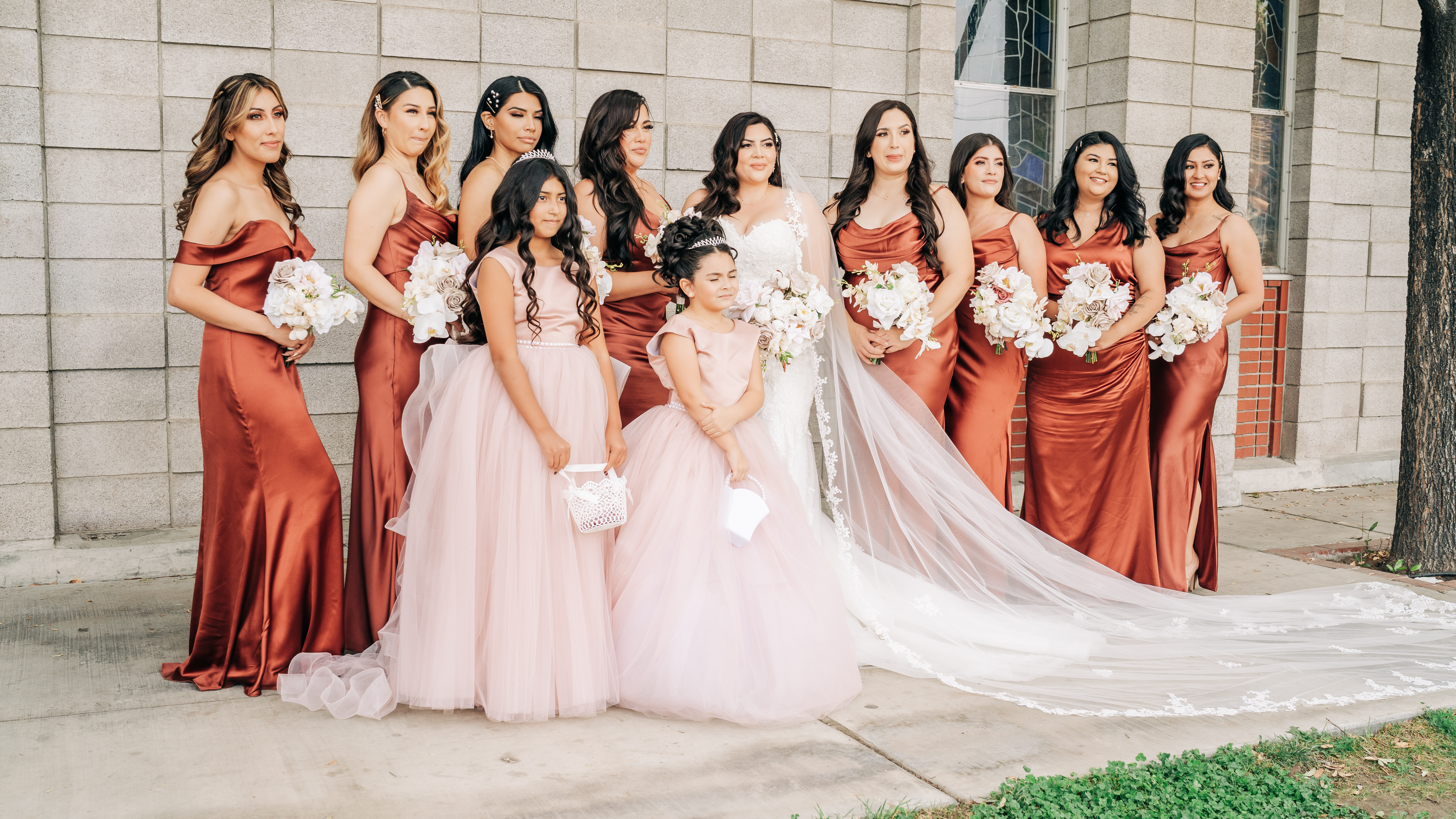 Bride and bridesmaids
